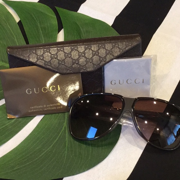 Gucci Accessories - New Gucci Brown Aviator Sunglasses 1002S